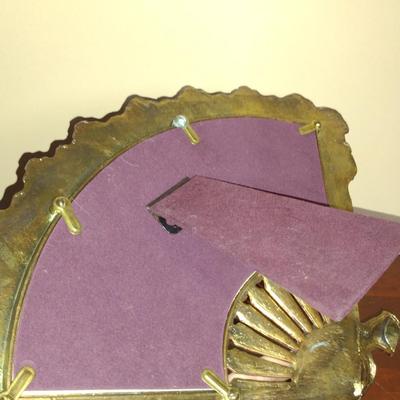 Brass Fan Shaped Table Top Picture Frame