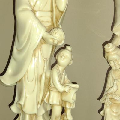 Pair of Montalto Asian Figurines- Possibly Resin- Approx 16 1/2" Tall