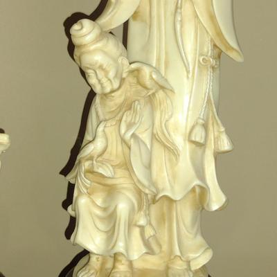 Pair of Montalto Asian Figurines- Possibly Resin- Approx 16 1/2" Tall