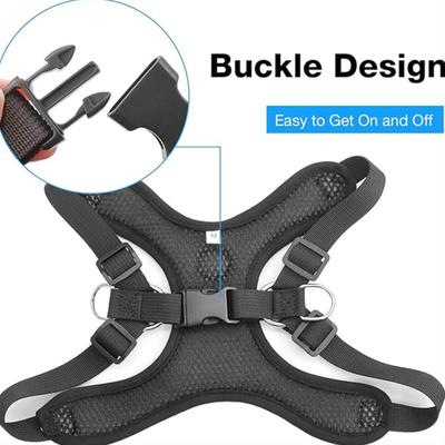 Size Medium Black Adjustable Dog Harness & Leash Set No Pull, Step in Escape Proof & Reflective w/Leash