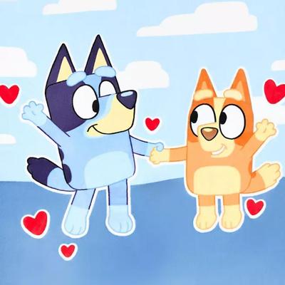 BLuey & Bingo "Love Bugs" Valentine Licensed Silk Touch Throw, 60" x 70"