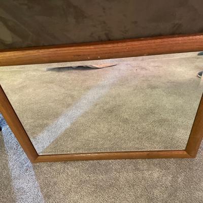 Wood frame mirror