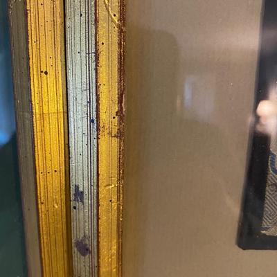 Vintage Framed Embroidered Silk Textile, Set of Two