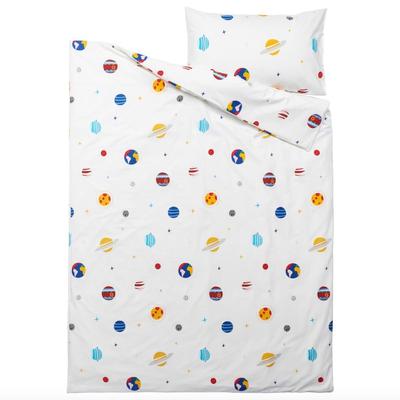 Size Twin IKEA Aftonsparv Space Planet Duvet Cover & Pillowcase Set for Little Astronauts