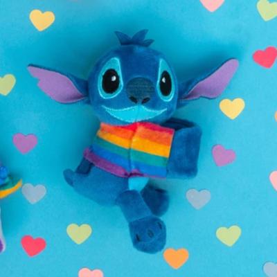 Disney Pride Collection Cutie Cuff Snap Bracelet with Plush Figure Stitch Pride Rainbow