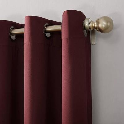 Single Panel Sun Zero 100% Blackout Oslo Theater Grade Grommet Curtain Panel in Red