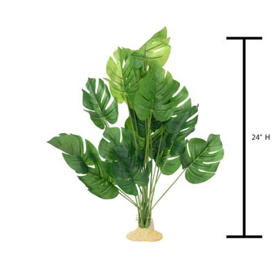 Aquaglobe 24" Monstera Tree Silk Plant - Fresh Water, Salt Water & Reptile Use