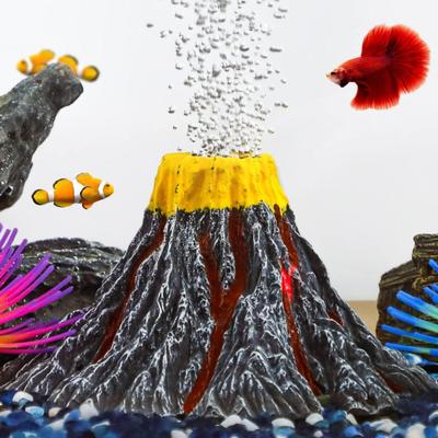 Aquaglobe Aquarium Volcano Ornament Kit with Air Stone Bubbler Fish Tank Decorations