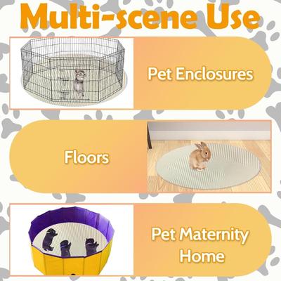 2 Pack Neutral Tan Striped Round Reusable Washable Pee Pads for Dogs, Cats or Small Animals Bunny Playpen Pad Couch Protector Whelping...