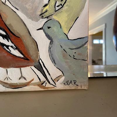 Birds at rest painting
