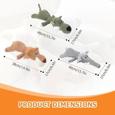 15" Large Gray Plush Cutie Elephant Corn Velvet Dog Toy w/Squeaker