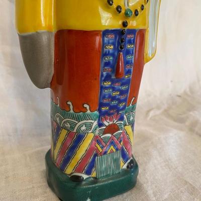 Vtg Chinese Asian Porcelain Man Figure with SCEPTRE RUYI