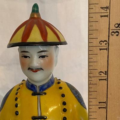 Vtg Chinese Asian Porcelain Man Figure with SCEPTRE RUYI
