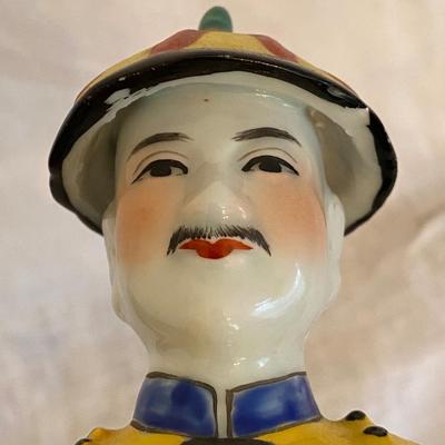 Vtg Chinese Asian Porcelain Man Figure with SCEPTRE RUYI