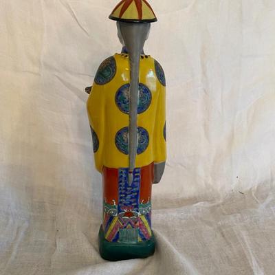 Vtg Chinese Asian Porcelain Man Figure with SCEPTRE RUYI