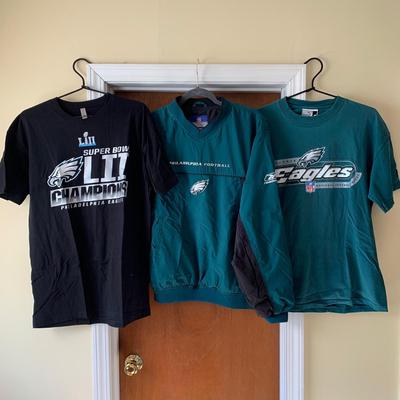 LOT 13 Z: Philadelphia Eagles Clothing Collection; T-Shirts, Jacket, & Collector Towel