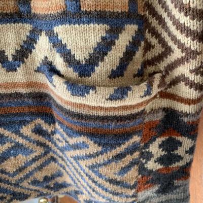 LOT 14 Z: Exclusive Hand Knit Lauren by Ralph Lauren Petite Wool Cardigan Sweater