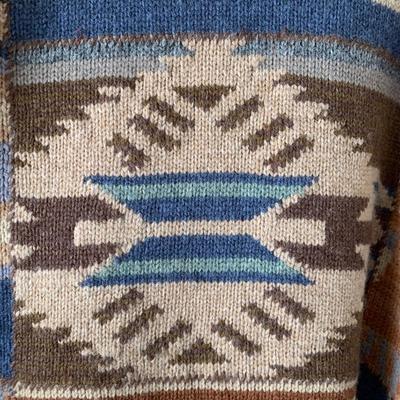 LOT 14 Z: Exclusive Hand Knit Lauren by Ralph Lauren Petite Wool Cardigan Sweater