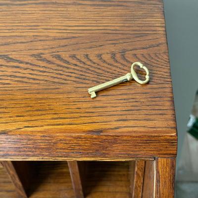 LOT 18L: Vintage 1980s Traditional Secretary Desk w/ Carved Wood Chair