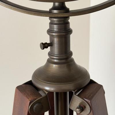 LOT 19D: Howard Miller Surveyor Rustic Cherry Tripod Floor Clock w/ Original Box (70.5")