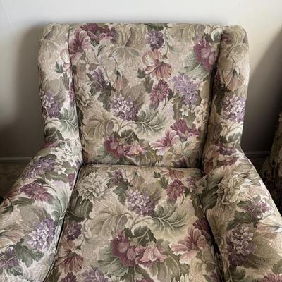 LOT 21L: Pair of Floral Armchairs