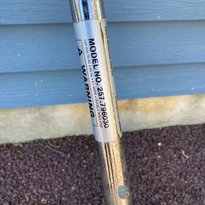 LOT 32G: Craftsman High Limb Cutter, Craftsman 15 Weed Trimmer, Fiskars Longneck Grass Shears and Quickie 16" Telescopic Utility Pole