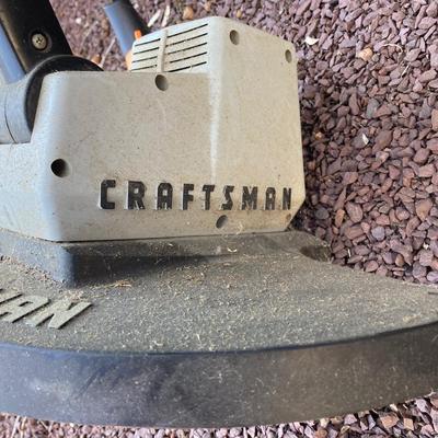 LOT 32G: Craftsman High Limb Cutter, Craftsman 15 Weed Trimmer, Fiskars Longneck Grass Shears and Quickie 16" Telescopic Utility Pole