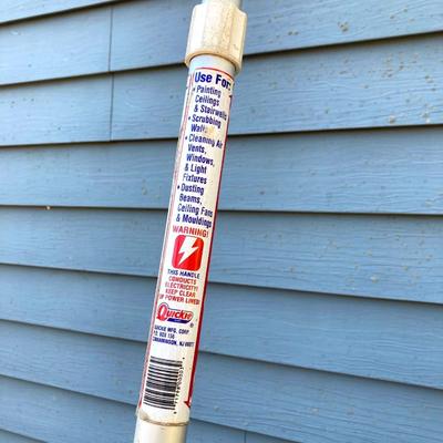 LOT 32G: Craftsman High Limb Cutter, Craftsman 15 Weed Trimmer, Fiskars Longneck Grass Shears and Quickie 16" Telescopic Utility Pole