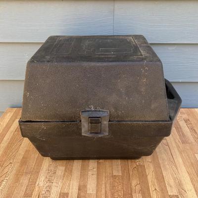 LOT 34G: Sears Buffer Polisher Model # 315.10670 in Original Case, Polishing Bonnet, Bucket, Rubber Gloves with Cleaning / Care Supplies