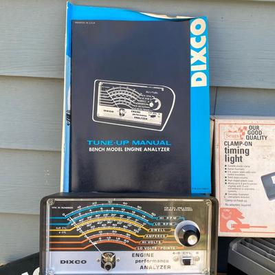 LOT 35G: Automotive Collection - Schumacher Battery Charger, Dixco Engine Performance Analyzer, Sears Clamp-On Timing Light and Black...