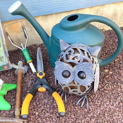 LOT 36G: Lawn and Garden Collection - Orbit Lawn Watering System in Package, Garden Tools, Wooden Hose Holder and More