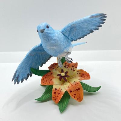 LOT 38K: Lenox Fine Porcelain Indigo Bunting and Mountain Bluebird Figurines