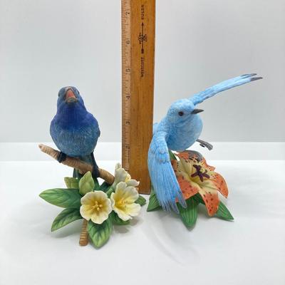 LOT 38K: Lenox Fine Porcelain Indigo Bunting and Mountain Bluebird Figurines