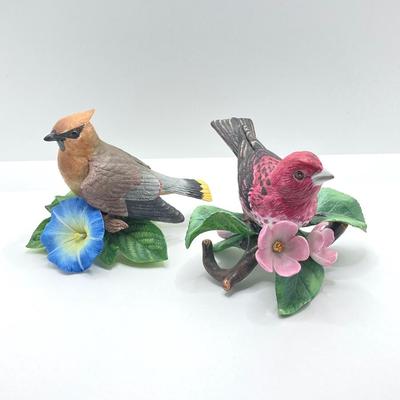 LOT 39K: Cedar Waxwing and Purple Finch Lenox Fine Porcelain Bird Figurines
