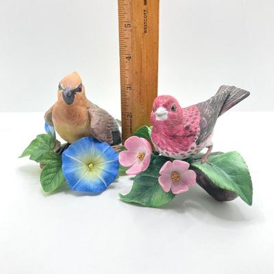 LOT 39K: Cedar Waxwing and Purple Finch Lenox Fine Porcelain Bird Figurines
