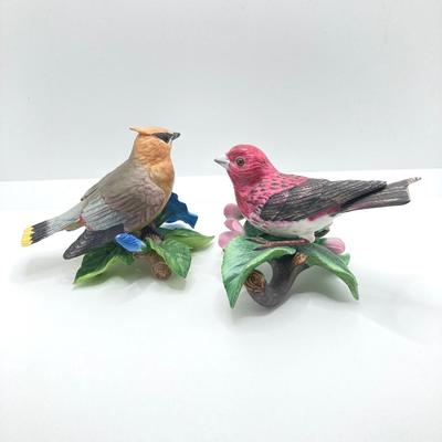 LOT 39K: Cedar Waxwing and Purple Finch Lenox Fine Porcelain Bird Figurines