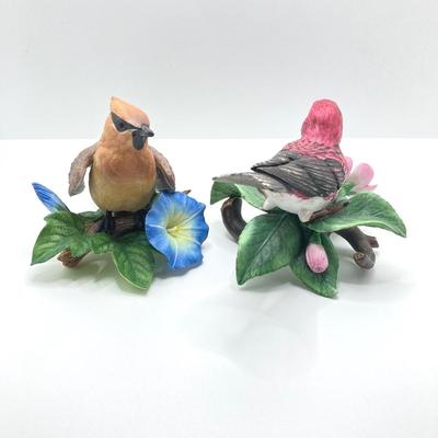 LOT 39K: Cedar Waxwing and Purple Finch Lenox Fine Porcelain Bird Figurines