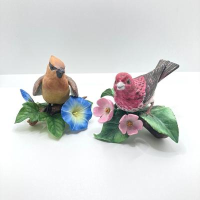 LOT 39K: Cedar Waxwing and Purple Finch Lenox Fine Porcelain Bird Figurines