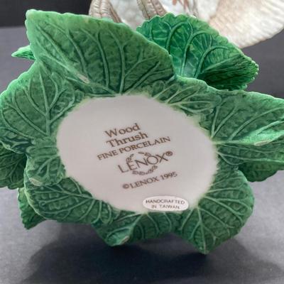 LOT 40G: Lenox Fine Porcelain Wood Thrush and Red-breasted Nuthatch Bird Figurines