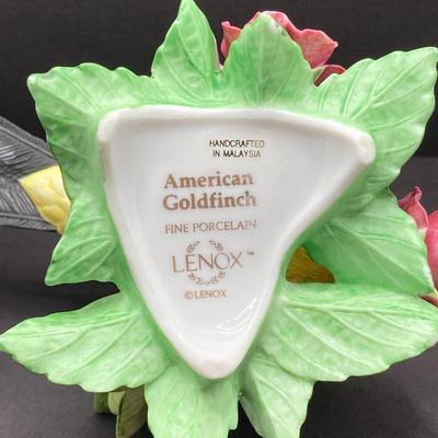 LOT 41K: Lenox Fine Porcelain Hooded Warbler and American Goldfinch Bird Figurines