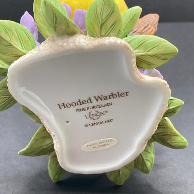 LOT 41K: Lenox Fine Porcelain Hooded Warbler and American Goldfinch Bird Figurines