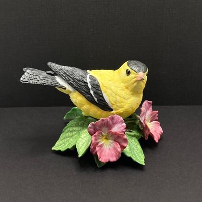 LOT 41K: Lenox Fine Porcelain Hooded Warbler and American Goldfinch Bird Figurines