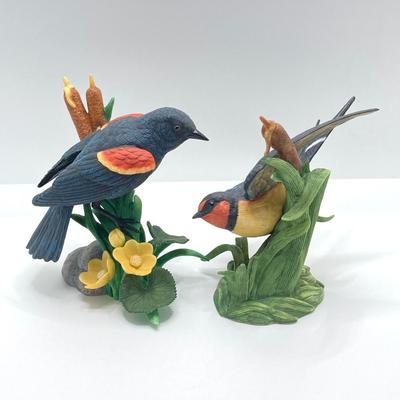 LOT 42K: Red Winged Black Bird and Barn Swallow Lenox Fine Porcelain Bird Figurines