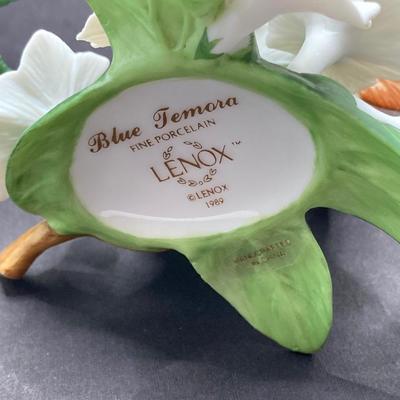 LOT 43K: Lenox Fine Porcelain Monarch and Blue Temora Butterfly and Flower