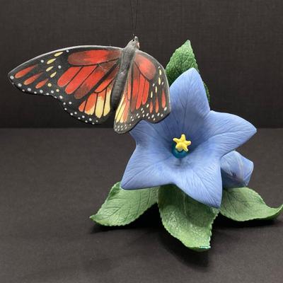 LOT 43K: Lenox Fine Porcelain Monarch and Blue Temora Butterfly and Flower