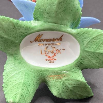 LOT 43K: Lenox Fine Porcelain Monarch and Blue Temora Butterfly and Flower