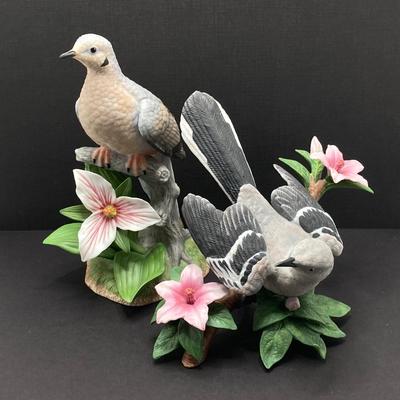 LOT 44K: Mourning Dove and Northern Mockingbird Lenox Fine Porcelain Bird Figurines