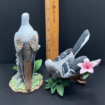 LOT 44K: Mourning Dove and Northern Mockingbird Lenox Fine Porcelain Bird Figurines