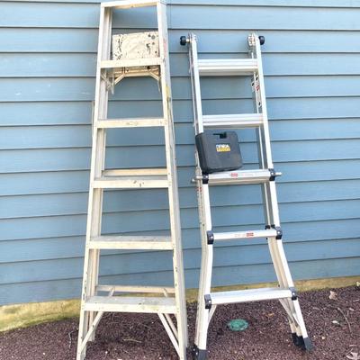LOT 46G: Aluminum Ladders - Gorilla and Keller 6 Foot Step Ladder