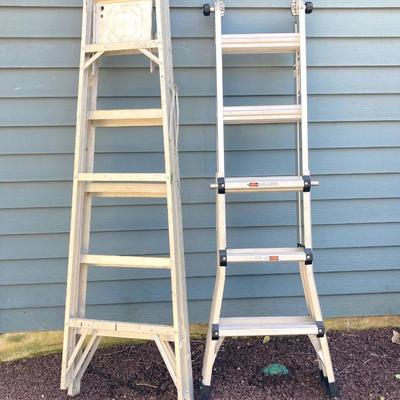 LOT 46G: Aluminum Ladders - Gorilla and Keller 6 Foot Step Ladder
